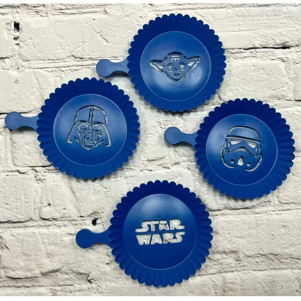 LOT Star Wars Cookie Cutters Cupcake Stencils May the 4th Party Yoda Darth Vader
